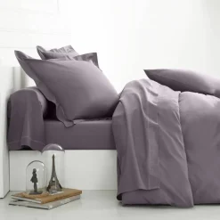 Linge de lit uni polyester-coton Colombine
