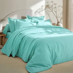 Linge de lit uni polyester-coton Colombine