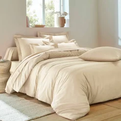 Linge de lit uni polyester-coton Colombine