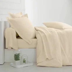 Linge de lit uni polyester-coton Colombine
