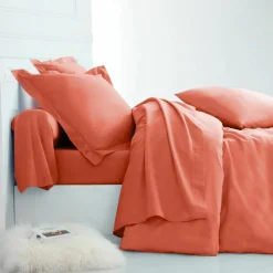 Linge de lit uni polyester-coton Colombine