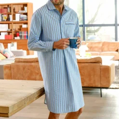 Liquette pyjama rayures flanelle coton