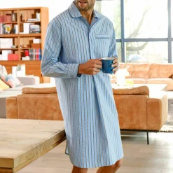 Liquette pyjama rayures flanelle coton