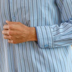 Liquette pyjama rayures flanelle coton