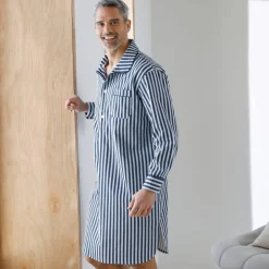 Liquette pyjama rayures flanelle coton
