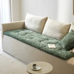 Long coussin de canapé tissage chenille