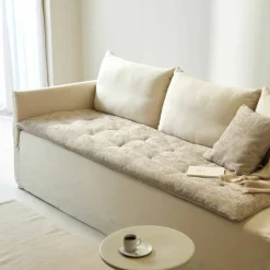Long coussin de canapé tissage chenille