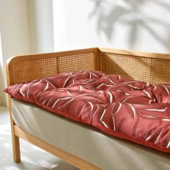 Long coussin de sol imprimé feuillage
