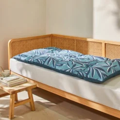 Long coussin de sol imprimé feuillage