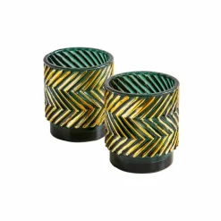 Lot de 2 photophores en verre