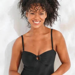 Maillot de bain 1 pièce bustier Solaro uni , bretelles amovibles