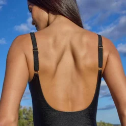 Maillot de bain 1 pièce cache-cœur irisé Padula, sans armatures