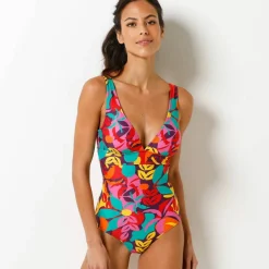 Maillot de bain 1 pièce forme foulard imprimé Cayetana - sans armatures