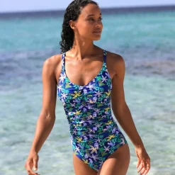 Maillot de bain 1 pièce imprimé sculptant Naga
