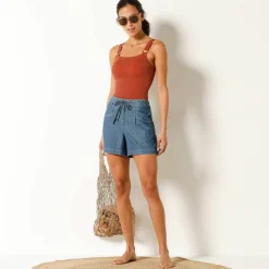 Maillot de bain 1 pièce maille texturée côtelée
