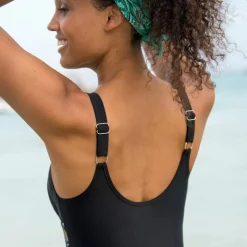 Maillot de bain une pièce imprimé Palombia forme foulard décolleté croisé