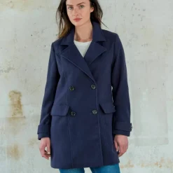 Manteau caban boutonné uni