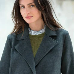 Manteau caban boutonné uni