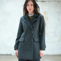 Manteau caban boutonné uni