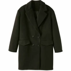 Manteau mi-long à col tailleur, boutonnage croisé