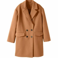 Manteau mi-long à col tailleur, boutonnage croisé