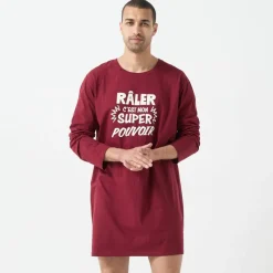Maxi T-shirt pyjama imprimé "Râler c'est mon super pouvoir"