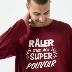 Maxi T-shirt pyjama imprimé "Râler c'est mon super pouvoir"