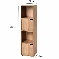 Meuble de rangement STAVRA – 4 cases, 2 portes
