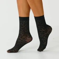 Mi-chaussettes imprimées léopard - lot de 2