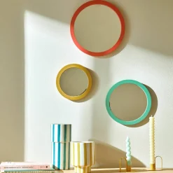 Miroir rond coloré - lot de 3