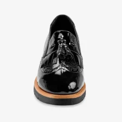 Mocassins compensés à franges et pompons
