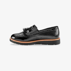 Mocassins compensés à franges et pompons