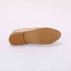 Mocassins cuir irisé doré