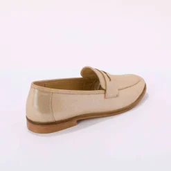 Mocassins cuir irisé doré