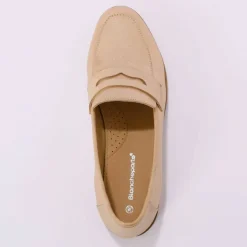 Mocassins cuir irisé doré