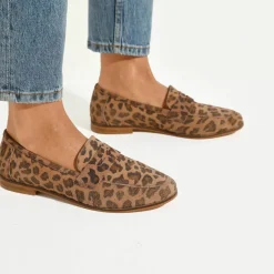 Mocassins cuir léopard