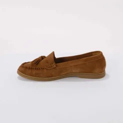 Mocassins cuir pompons