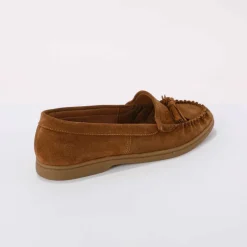 Mocassins cuir pompons