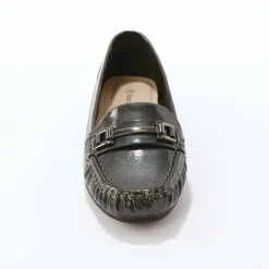 Mocassins à mors, effet métallisé