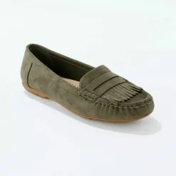 Mocassins souples textile microfibre