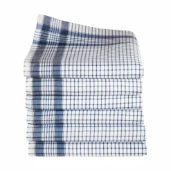 Mouchoirs à carreaux coton tissé teint - lot de 12