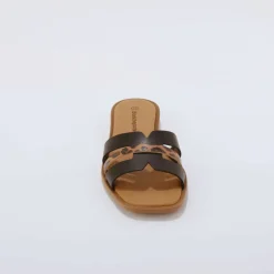 Mules à bandes fantaisie croisées
