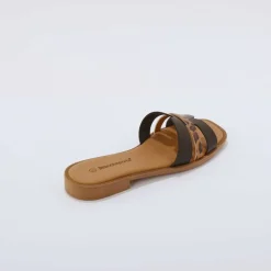 Mules à bandes fantaisie croisées