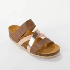 Mules brides scratchées