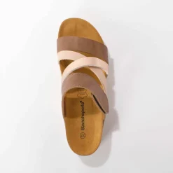 Mules brides scratchées