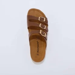 Mules cuir 3 boucles