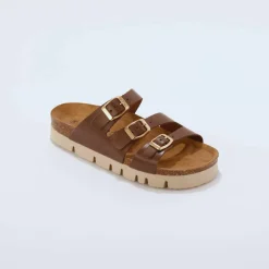 Mules cuir 3 boucles