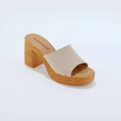 Mules cuir à talon