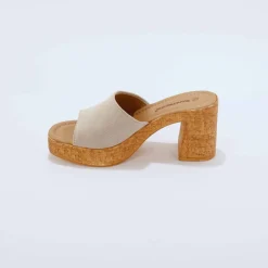 Mules cuir à talon