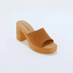 Mules cuir à talon